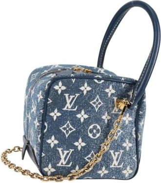 Louis Vuitton Pre-owned Denim louis-vuitton-bags - Dames - Vintage Schoudertas - Blauw - ONE Size - Denim - Vintage