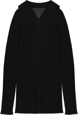 Rick Owens Black Shirt Collar Sweater