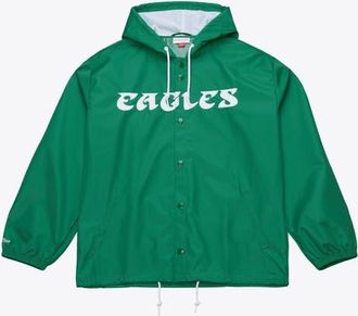 Mitchell & Ness Mens Mitchell & Ness Kelly Green Philadelphia Eagles Coaches Full-Snap Hooded Windbreaker Jacket at Nordstrom, Size Xxx-Large