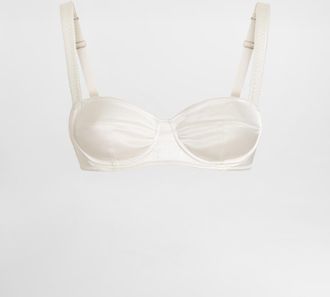 Dolce & Gabbana Reggiseno Balconcino - Woman Underwear White Silk 5b