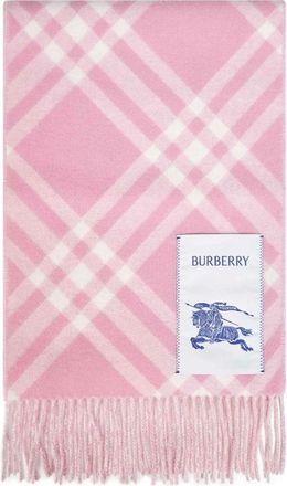 Burberry Accessoires, Dames, Roze, ONE Size, Kasjmier, Check Cashmere Sjaal