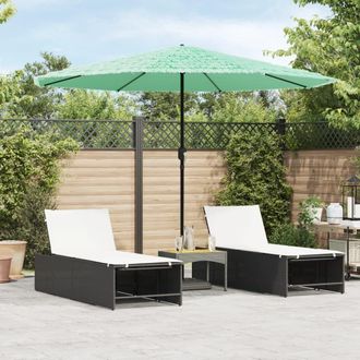 Berkfield Home Garden Parasol with Steel Pole Green 324x324x247 cm | Size: 324 x 324 x 247 cm