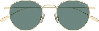 Montblanc Gold Linea Nib Metal Round Sunglasses