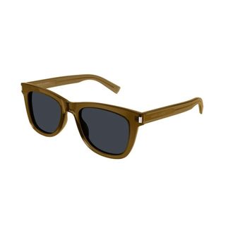 Saint Laurent Bruin montuur grijze lens zonnebril - unisex - Zonnebrillen - Bruin - 52 MM - Accessoires
