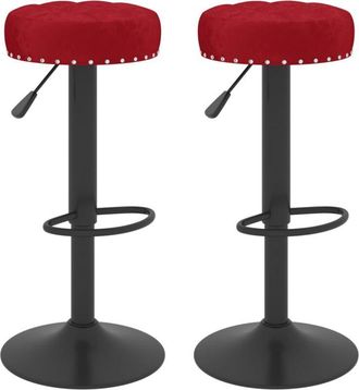 vidaXL Taburetes de cocina 2 unidades terciopelo rojo tinto Vidaxl