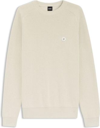 BOSS Cotton sweater with Double B monogram
