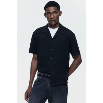 H&M Regular-fit resort shirt in Black at Nordstrom, Size Xx-Large