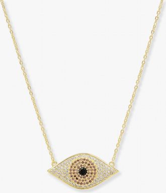 Melinda Maria Evil Eye Necklace In Gold/black