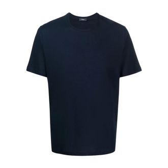 Herno T-Shirts, male, Blue, Size: 4XL Crew Neck T-Shirt