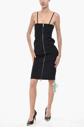 Off-white Tubino Midi ABLOHLAND Full-Zip in Tessuto Stretch Off-White