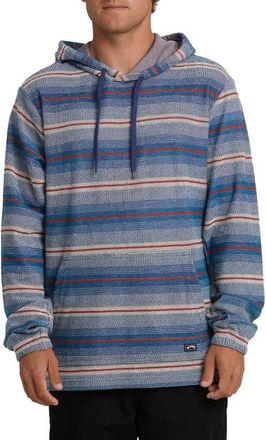 Billabong Flecker Diego Stripe Cotton Hoodie in Dark Denim at Nordstrom, Size Xx-Large