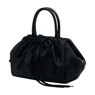 Simone Rocha Gathered with Embroidered Details Top Handle Bag - Black