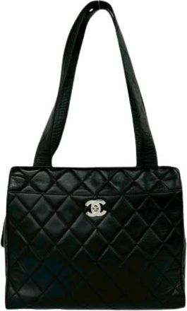 Chanel Pre-owned Vintage Shoulder Tote - Dames - Vintage Schoudertas - Zwart - ONE Size - Leer - Vintage