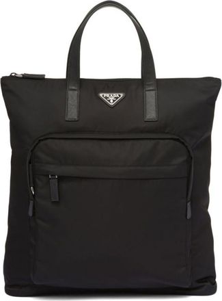 Prada Black Re-nylon Saffiano-leather Tote