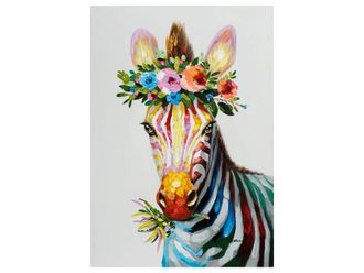 Schubiger M&ouml;bel Bild Zebra mit Blumendeko