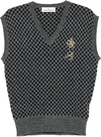 Vivienne Westwood Checkmate Vest - Heren - Spencers - Grijs - S - Truien & Vesten
