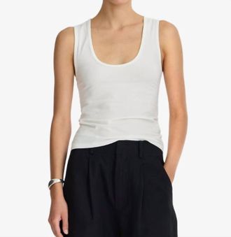 Apiece Apart Uri Low-Cut Tank Top In Cream