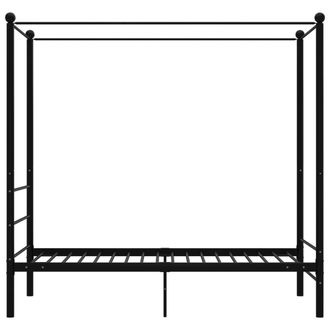 Berkfield Home Durable Canopy Bed Frame Black Metal 90x200 cm