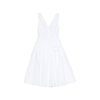 Prada V-neck Floral Midi Dress