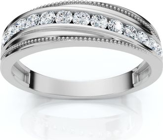 Pompeii3 1/2Ct Mens Diamond Wedding Anniversary Ring 10k Gold Lab Grown Channel Set