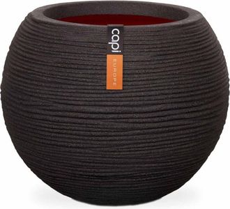 Capi Capi - Maceta Nature Rib Redonda 40 X 32 Cm Negro Kblr270 424217