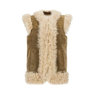 Etro Leather vest with Paisley emrboidery Woman 42