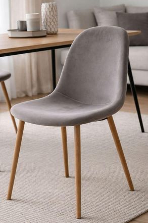 Regalos Miguel Packs Sillas Comedor - Pack 4 Sillas Teok Terciopelo - Gris Oscuro