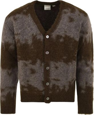 Gramicci Mohair Splatter Cardigan - Heren - Truien - Bruin - Maat: XL Mohair
