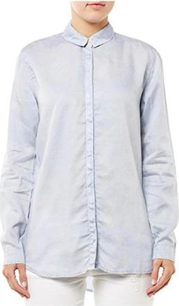 Tommy Hilfiger Boxy-fit overhemd met gedrapeerd effect - Dames - Overhemden - Blauw - XS - Overhemden