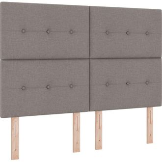 vidaXL Box Spring Bed with Mattress Taupe 140 x 200 cm Fabric vidaXL
