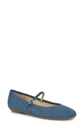 Nine West Classik Mary Jane Flat in Med Blue at Nordstrom, Size 10.5