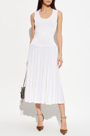 Alaia Dress With Decorative Waist Boning, Womens, White