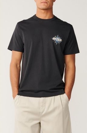 Rip Curl Disorder Burst Cotton Graphic T-Shirt in Washed Black at Nordstrom, Size Small