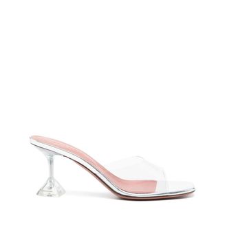Amina Muaddi Transparente Punta Cuadrada Tac&oacute;n Alto - Shoes - Mujer - Blanco - 38 1/2 EU