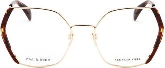 Rag & Bone Ladies Gold Tone Rectangular Eyeglass Frames RNB3079/G-2