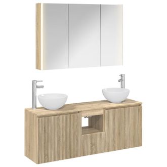 vidaXL Juego De Muebles De Ba&ntilde;o 4 Uds. Roble Sonoma Vidaxl