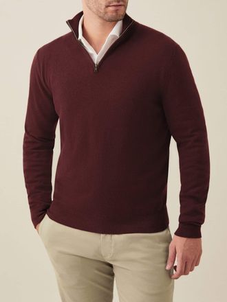 Luca Faloni Lava Red Pure Cashmere Zip-up