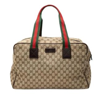 Gucci Pre-owned Weekend Bags, unisex, Beige, Size: ONE SIZE Pre-owned Travel Bag