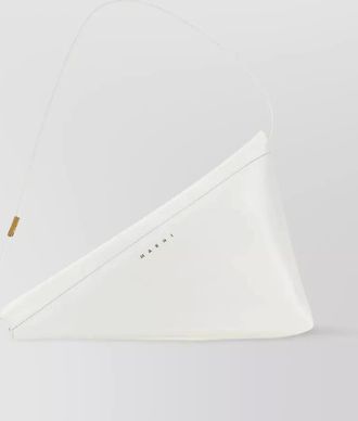 Marni triangular leather handbag with metallic accents