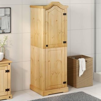 Berkfield Home Wardrobe Corona 55x52x170 cm Solid Wood Pine in Light Brown | Size: 55 x 52 x 170 cm