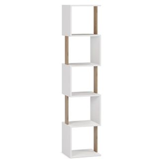 HOMN Estanter&iacute;a 5 huecos color blanco/roble