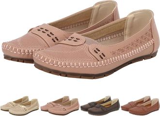 Generic Orthopedic Loafers for Women, Wide Fit Slip On Casual Comfortable Sneakers, Lightweight Non-Slip Walking Shoes for Business Work Office Dress (Pink,7.