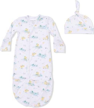 Angel Dear Frog & Duck Pond Convertible Gown & Hat Set in Cream at Nordstrom, Size 0-3M