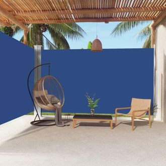 Berkfield Home Retractable Side Awning Blue 220x600 cm