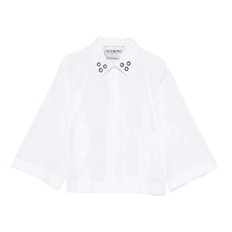 Iceberg Shirts, female, White, Size: 2XS T-shirt with eyelets