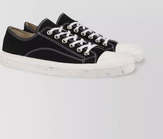Moschino canvas paneled low-top sneakers