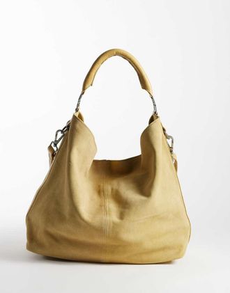Free People borsa tote morbida in suede Suzie color oro raccolto-Neutro