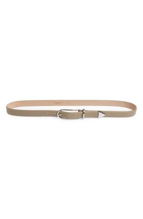 Lafayette 148 New York Pyramid Leather Belt in Cement at Nordstrom, Size X-Large