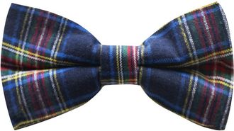 King & Priory Traditional Navy Blue Tartan Bow Tie, Check, Plaid