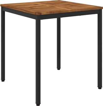 vidaXL Mesa De Cena De Jard&iacute;n Natural Y Negro 70 X 68,5 X 75 Cm Vidaxl